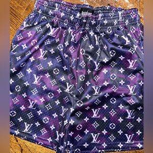 Asylum Men’s Purple & Blue Satin Mesh Shorts - MEDIUM OR XL - BRAND NEW